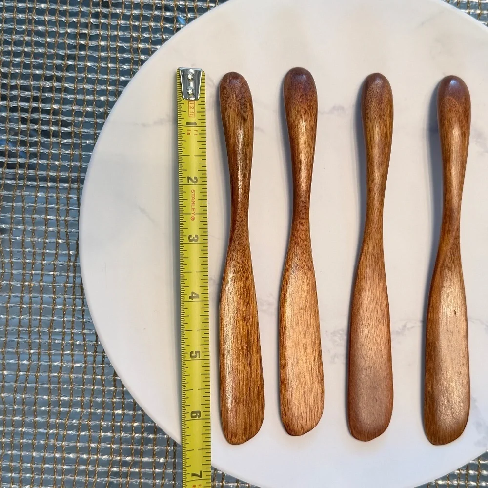 NEW Set of 4 Handcrafted Acacia Wood Spreaders – Luxe Entertaining Essentials